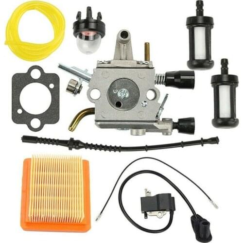 Carburetor Ignition Coil Air Filter Kit Replacement For Stihl FS120 FS200 FS250 FS250R FS300 Hot Trimmer Brushcutter Repair