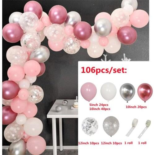 106Pcs Blue White Snowflake Balloon Set Christmas Party Garland Arch Balloons Kit Christmas Party Decorations Globos Kids Gifts