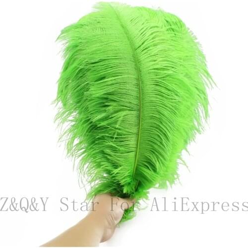 Natural beautiful 35-40CM (14-16 inches) ostrich hair 10-100 fruit dyed green DIY craft jewelry clothing decoration feathers