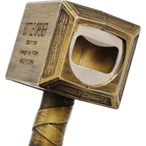 Novel Beverage Caps Open Metal Bottle Opener Beer Thor Hammer Kitchen Bar Tools Can Jar Openers Cans Bottles Caps Opener