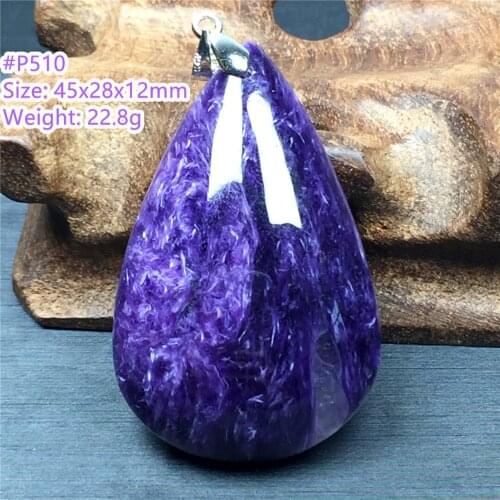 Top Natural Purple Charoite Necklace Pendant Jewelry For Woman Man Healing Crystal 45x28x12mm Beads Silver Stone Gemstone AAAAA