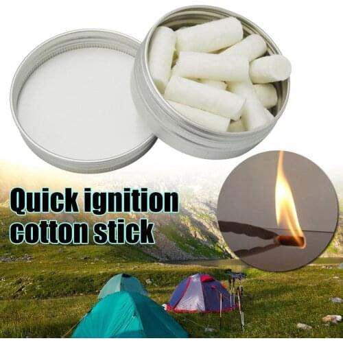 Outdoor Camping Paraffin Swab Survival Fire Starting Starter Gear Fire Waxbraided Tool Natural Cord Rope Tinder Camping Kit V0X0