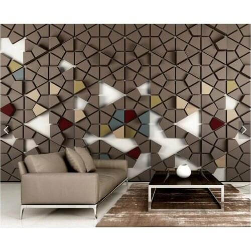 Custom wallpaper 3d stereoscopic, polygon tile wallpaper murals for living room bedroom tv backdrop wall home decor wallpaper