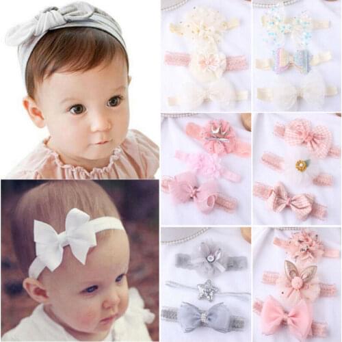 Beauty 3Pcs/Sets Baby Girls Headwear Infant Toddler Flower Bow Headband Hair Band Accessories