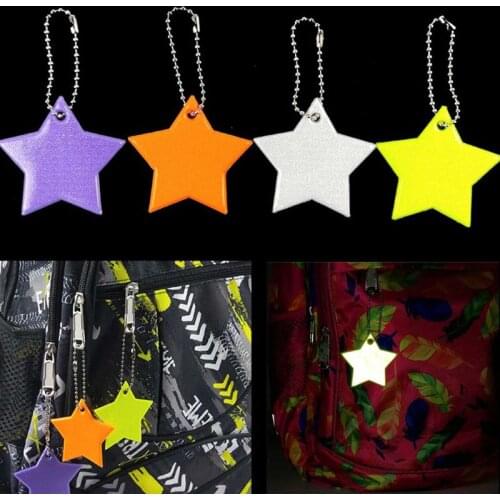 Child Safety Reflector Key Ring Star Ultra Reflective Gear Keychain Bag Clothing