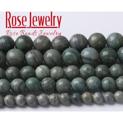 Blue Wood Jaspers Stone Beads Natural For Jewelry Making Round Loose Spacer Beads 4 6 8 10 12 mm DIY Bracelets Accessories 15