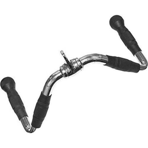 Steel And Rubber Fitness Bar Comfortable V Shaped Exercise Rod V Shaped Straight Rotaing Bar For Triceps Exercise Equipment