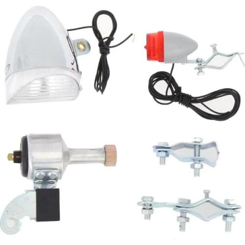 Bike Cycling Dynamo Lights Set Safety No Batteries Needed Bicycle Headlight Rear Light Hot Sale Bicycle Accessories