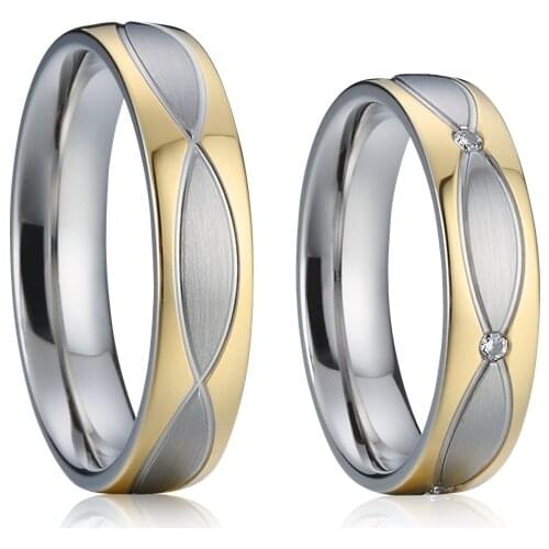 Vintage wedding rings 1 Pair affordable Lovers Alliance custom titanium couples proposal promise rings for men and women