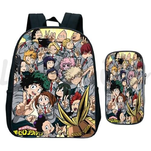 Japan Anime My Hero Academia Backpack Toddler Mini Bookbag 2Pcs Cartoon Kindergarten Bags Kids Preschool Deku Rucksack Mochilas