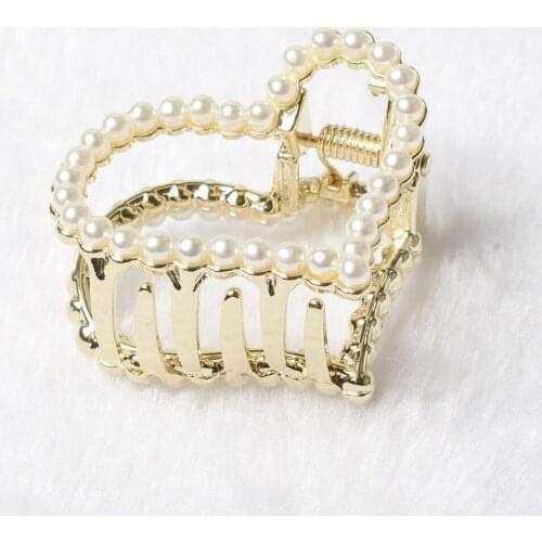 Simulated Pearl Hair Claws Heart Shape Hairclips Hair Jewelry Bridal Wedding Hair Crab Hair Accessories Headwear Alloy Hairpins