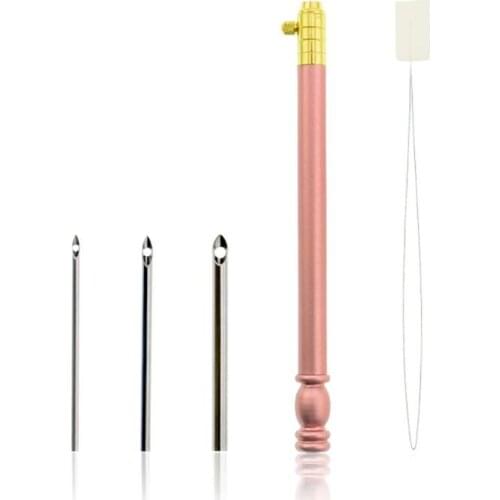 1 Set Embroidery Crochet Hook with 3 Needles Punch Threader Knitting Sewing Tool Accessories DIY Crafts