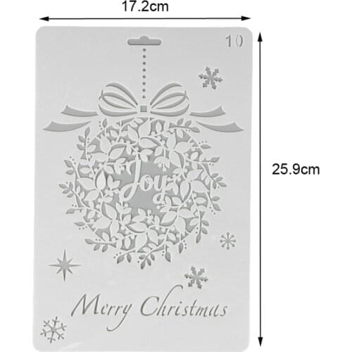 1pc Stencils Christmas Painting Template Diy Bullet Journal Accessories Decor Scrapbook Graffiti Office School Supplies Reusable