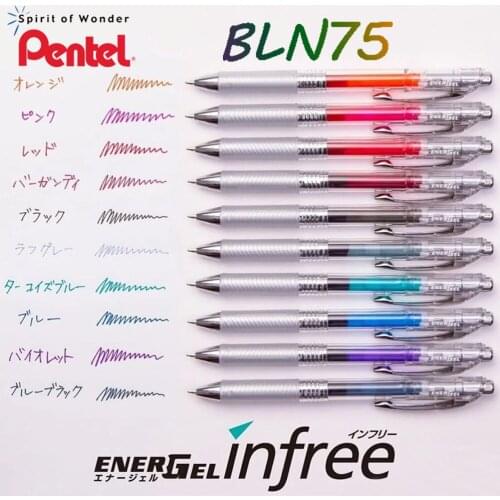 1 Pcs Japanese Pentel BLN75 Gel Pen Refill Quick-Drying Press The Transparent Color Refill Needle Tube Head Smooth
