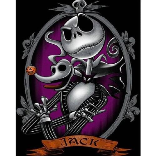 5D Diamond Painting Full Square Round Jack From Nightmare Before Christmas Kit Diamond Embroidery Cross Stitch Rhinestone Mosaic