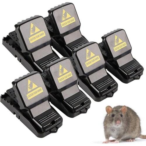 6pcs Household Mouse Snap Traps Plastic Rat Mice Squirrel Killer Trap Reusable Home Garden Rodent Catcher Pest Control Supplies
