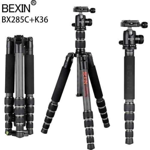 Camera Mount Adapter Tripod Monopod Travel Portable Carbon Friber Tripod With K36 Tripod Ball Head For DSLR Camera Sony Nikon