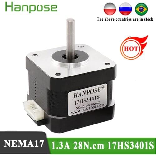 Free Shipping non captive Stepper Motor 17HS3401S 34mm 1.3A 28Ncm 4-lead 42 Motor Nema17 Stepper motor for DIY 3D Printer CNC