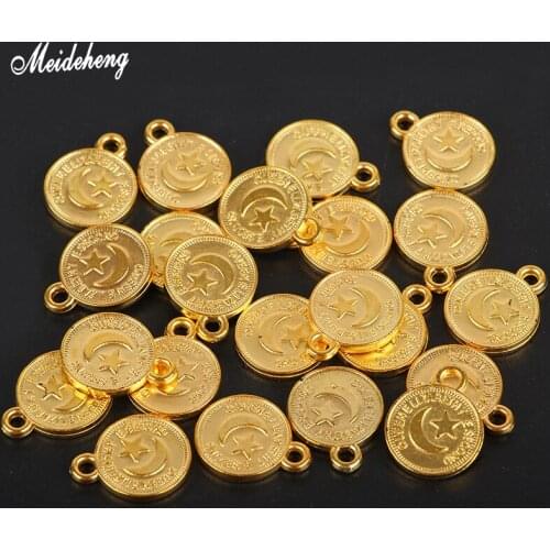 New Fashion 14mm Golden Keychain Hanging Tag Drop Beads Toy Slice Shoe Clothing Home Decoration Accessory DIY Hair Beads