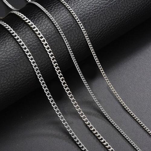 10Pcs/Lot Width 1.5/2/3/4.5mm Stainless Steel Twisted Link Chain Necklace Bracelets DIY For Pendant Jewelry Making Findings
