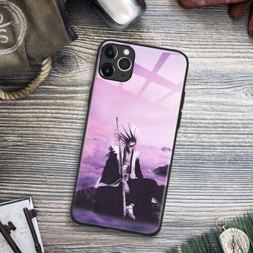 Kenpachi Zaraki Bleach Anime Soft TPU Glass Phone Case for IPhone SE 6s 7 8 Plus X Xr Xs 11 12 Mini Pro Max Samsung