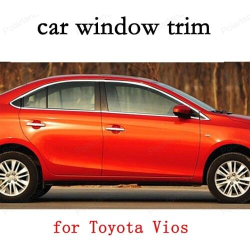 Window Trim Decoration Strips Car Exterior Accessories for Toyota Vios Stainless Steel