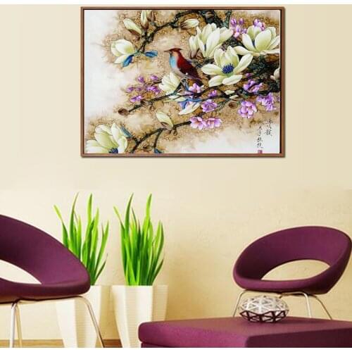 Diy Frame Bird Flower Diy Painting By Numbers Calligraphy Painting Modern Wall Art Canvas for Home Decors Artwork 2