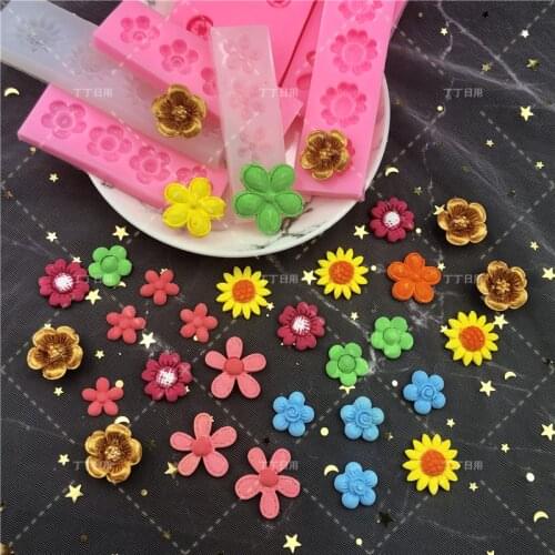 Many Kinds Sun Flower Daisy Moulds For Chocolate Fondant Cake Decorating Tools Kitchen Baking Silicone Mold DIY Resin Art Form
