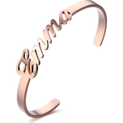 Stainless Steel Personalized Customized Bracelet for Women Custom Name Bangles Jewelry Couple Gift