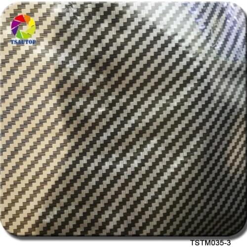 Free shipping 0.5m*2m&10m size light black and silver carbon fiber TSTM035-3 water transfer printing pva dipping film