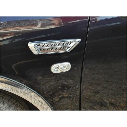 2pcs/set Chrome Car Air Flow Fender Side Vent Cover Decal Grid Decoration Sticker Car 3D Sticker Car Styling Auto Accessories