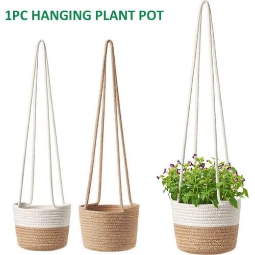 New Arrival Plant Flower Hanging Pot Cotton Rope Woven Basket High Quality Indoor Plant Storage Holder Planters Accessories