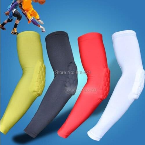 WholeSale 50pcs/lot Honeycomb Pad Crashproof Cycling Basketball Shooting Arm Sleeve Elbow Support Free Shipment