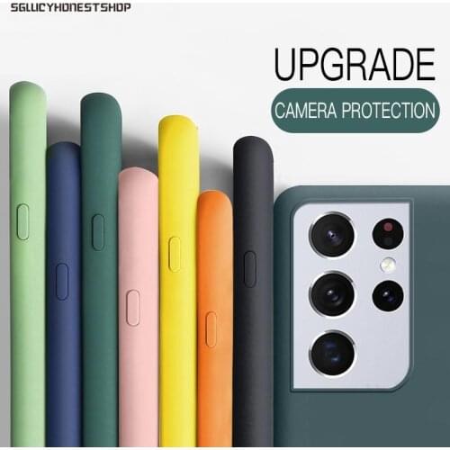 Original Liquid Silicone Case For Samsung S21 S20 Plus Ultra S20 FE Cover For Samsung A51 A71 A21S A50 A70 S10 S9 Note 20 Cases