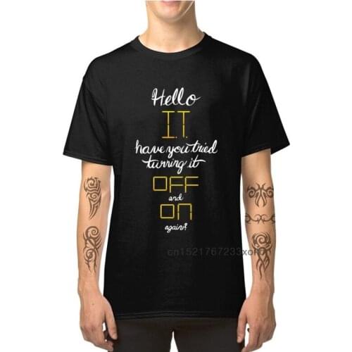 Hello IT T-shirt For Men Geek Tees Mens Funny Joking Tops Cotton Fabric Programmer T Shirt Plus Size 2019 Summer Streetwear