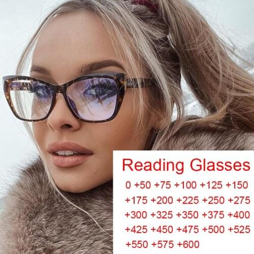 Transparent Square Reading Glasses Women 0 to +6.0 Diopters Anti Blue Light Glasses For Computer Screen Presbyopia Eyeglasses
