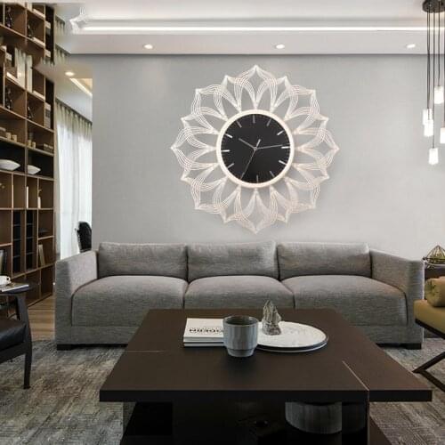 Modern Wrought Iron Wall Clock Wall Ornaments Home Livingroom Bedroom Wall Mural Decoration Hotel Mute Clock Wall Sticker Crafts