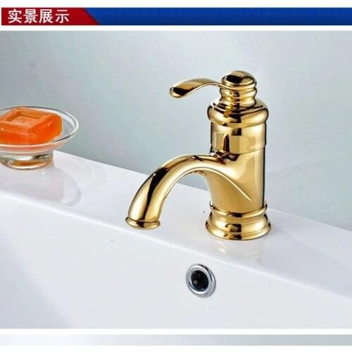 Single hole antique bathroom mixer tap with gold finishing basin sink mixer tap