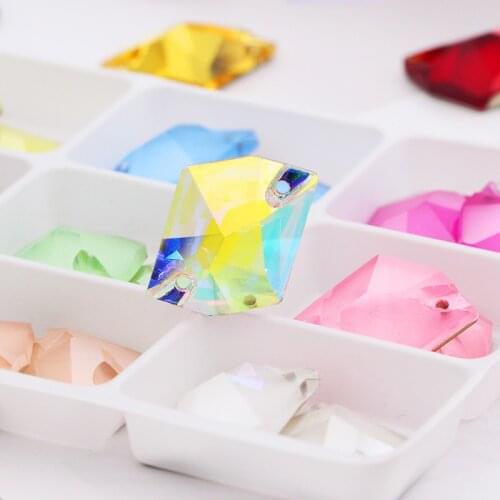 Astrobox Crystal AB Sew on Rhinestones Cosmic Shape 13*17mm Loose Sewing Stones Flatback Strass Garment DIY Clothing Jewelry