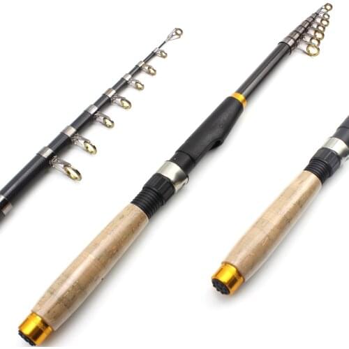 1.8m-3.6m Carbon Fiber telescopic fishing rod Super short pocket Portable Spinning pole carp Trout Rod M Power fast Travel Rod