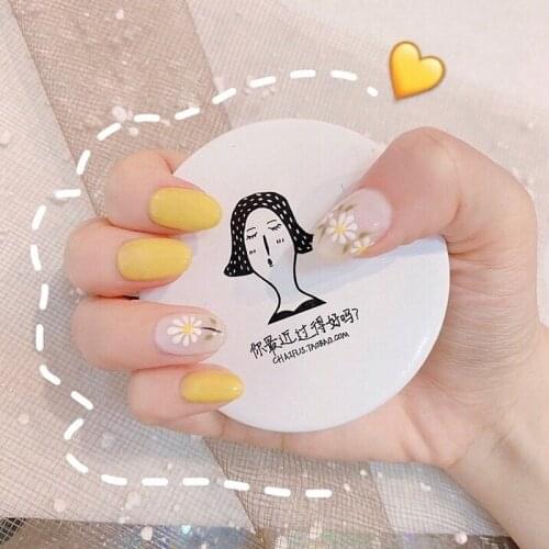 24pcs/box High Quality Fashion Small Fresh Yellow Removable Fake Nails DIY Nail Professional Supplies Tools Fake Nails