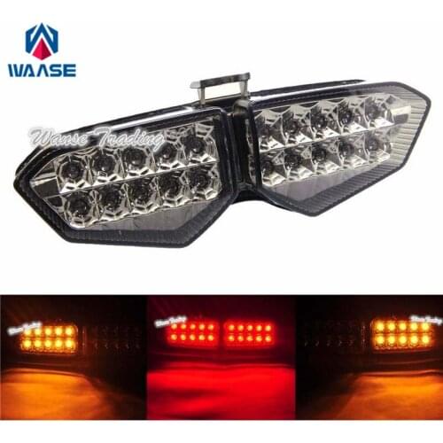 Waase For Yamaha YZF R6 2003 2004 2005 Chrome Tail Light Brake Turn Signals Integrated LED Light