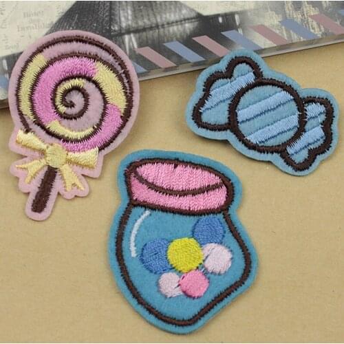 Candy Embroidered Iron on Patches for Clothes DIY Patch Applique Bag Clothing Coat Jeans Craft Stickers