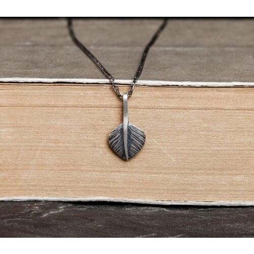 VamGoth1573 925 Sterling Silver feather Pendant vintage pendant Jewelry Free Shipping