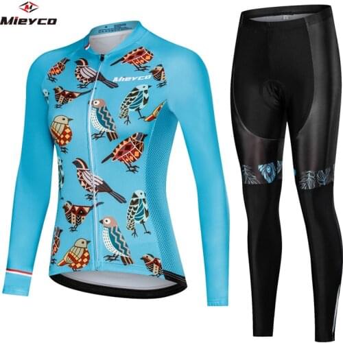 Female Bicycle Clothing Set Reflective Long Sleeve Womens Cycling Jersey Mtb Bike Riding Suit Blike Clothes Girl Sport Wear Suit