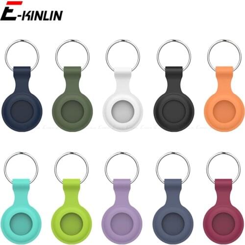 Liquid Silicone Case For Apple AirTags Candy Sleeve Anti-lost TPU Cover Protector Shell For AirTag Keychain Locator Tracker