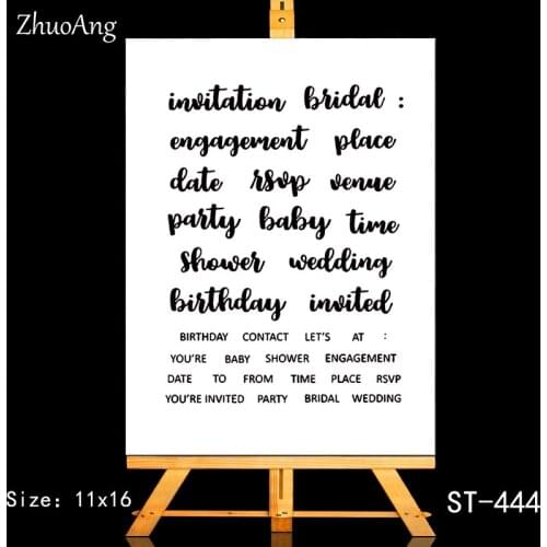 ZhuoAng Wedding Birthday Invitation Clear Stamps/Seals For DIY Scrapbooking/Card Making/Album Decorative Silicon Stamp Crafts