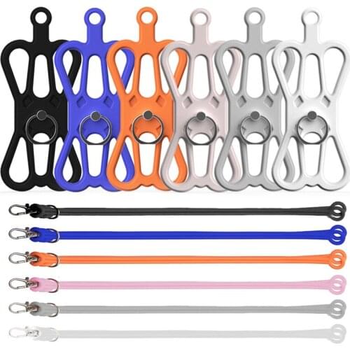 Universal Mobile Phone Silicone Lanyard Case Portable Anti-drop Mobile Phone Lanyard Case Cover Holder Sling Neck Strap New 1pc
