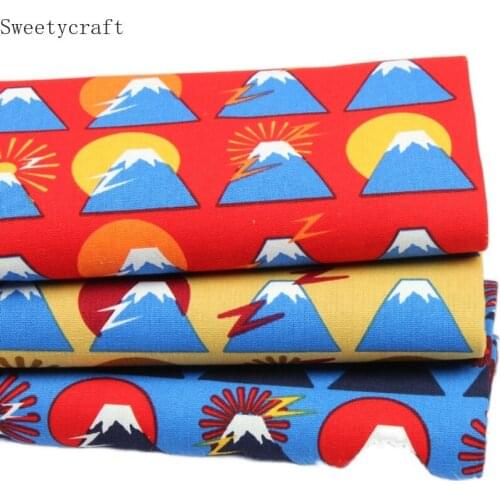 110x45cm Thick Cotton Fabric Fuji Mountain Prints Cloth Sewing Bag Cushion Garment Quilting Fabrics For Patchwork Needlework DIY