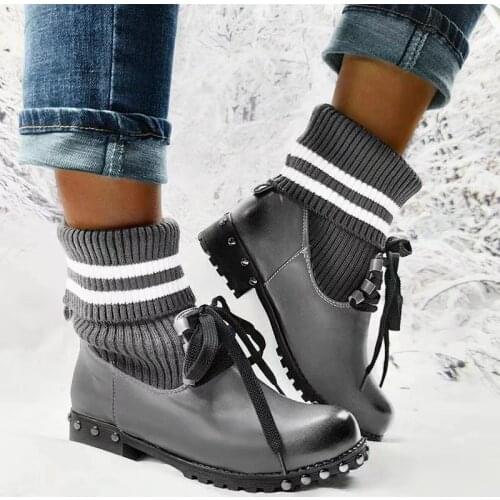 2020 New Women Ankle Boot Warm Plush Winter Shoes Wool Women Boots High Heels Ladies Boot Women Snow Boots Winter Shoes